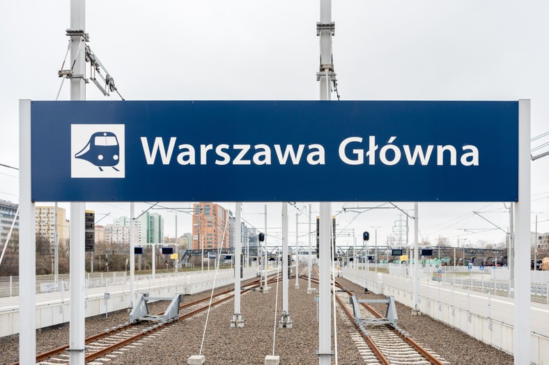 Train,On,Railway,In,Warsaw,City.,Passenger,Train,Of,Poland