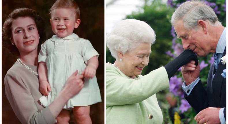 Queen Elizabeth II and King Charles III.Royal Collection Trust/ His Majesty King Charles III 2023; WPA Pool/Getty Images