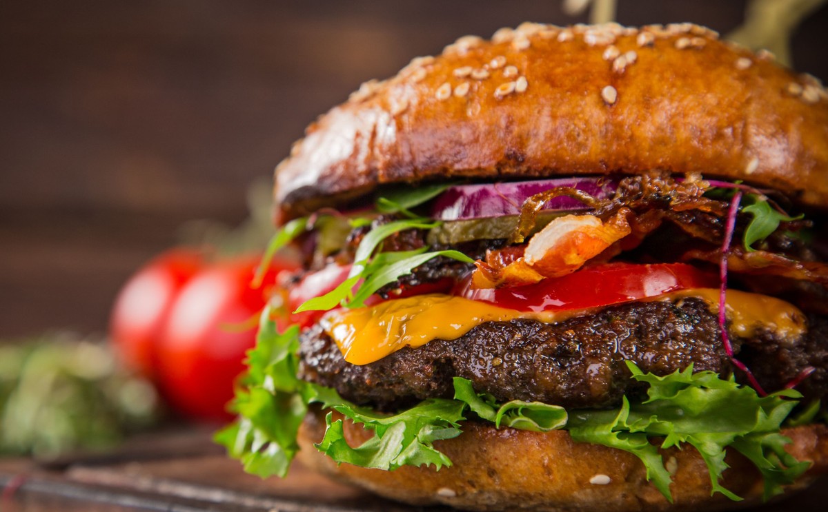 burger, warzywa