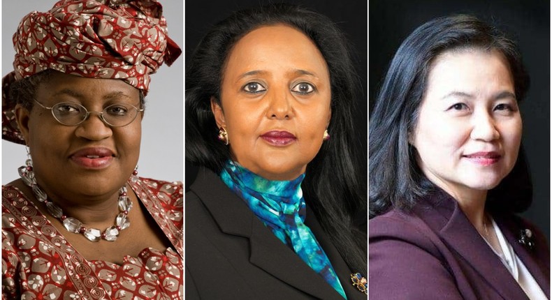 L - R: Okonjo-Iweala, Amina Mohamed, Myung-hee