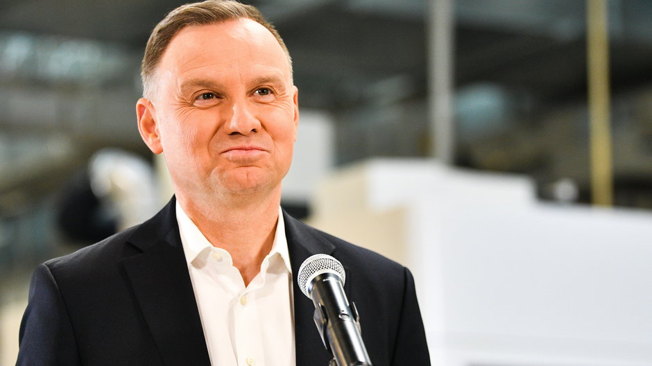 Andrzej Duda w fabryce broni Łucznik (marzec 2023 r.)