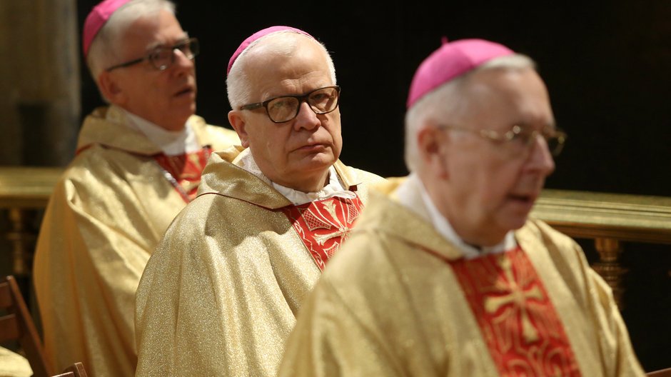 Od prawej: abp Stanisław Gądecki, abp Józef Michalik i abp Wiktor Skworc na Jasnej Górze, 2016 r.