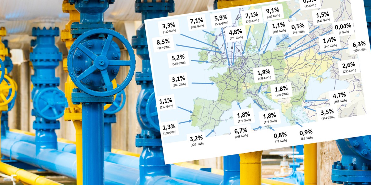 Rosja razem z atakiem na Ukrainę zwiększyła mocno transfer gazu przez system jej gazociągów. Najwięcej gazu Europa kupuje w Norwegii.