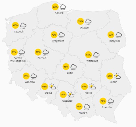 Prognoza zachmurzenia we wtorek 4 maja