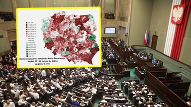 Jedna lista opozycji. Jak mogły wyglądać wyniki wyborów? Ta mapa daje odpowiedź