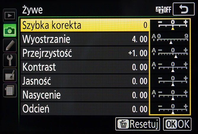 Nikon D5500 - ustawienia Picture Control, czyli dopieszczanie JPEG-a