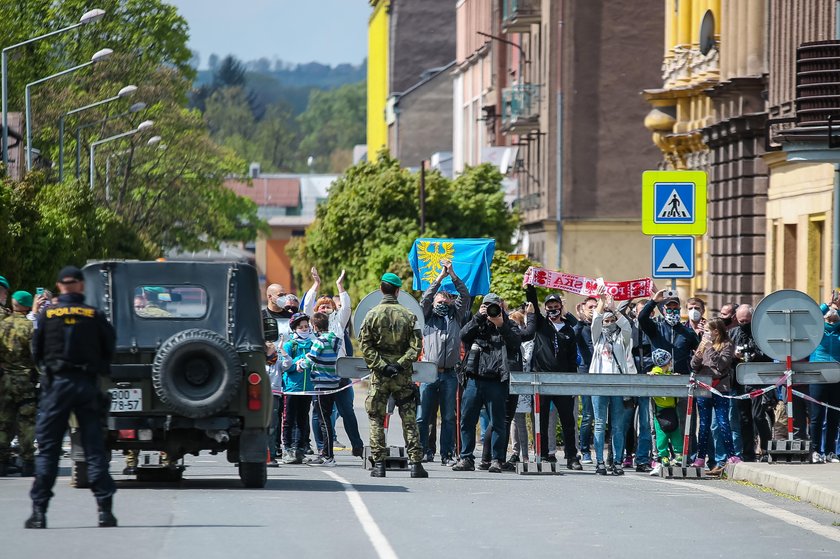 Cieszyn. Protest pracowników transgranicznych z powodu koronawirusa