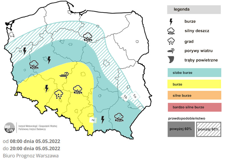 W czwartek burze możliwe są niemal w całej Polsce