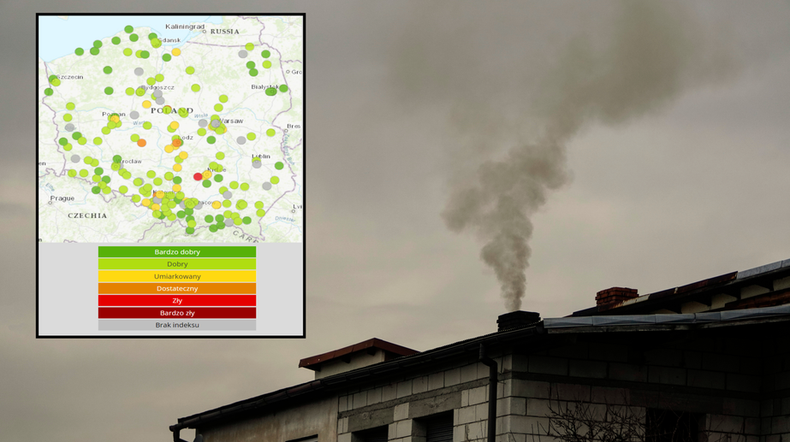 Smog pojawił się w Polsce. Kilka miast z wysokim stężeniem pyłów zawieszonych (mapa: GIOŚ)