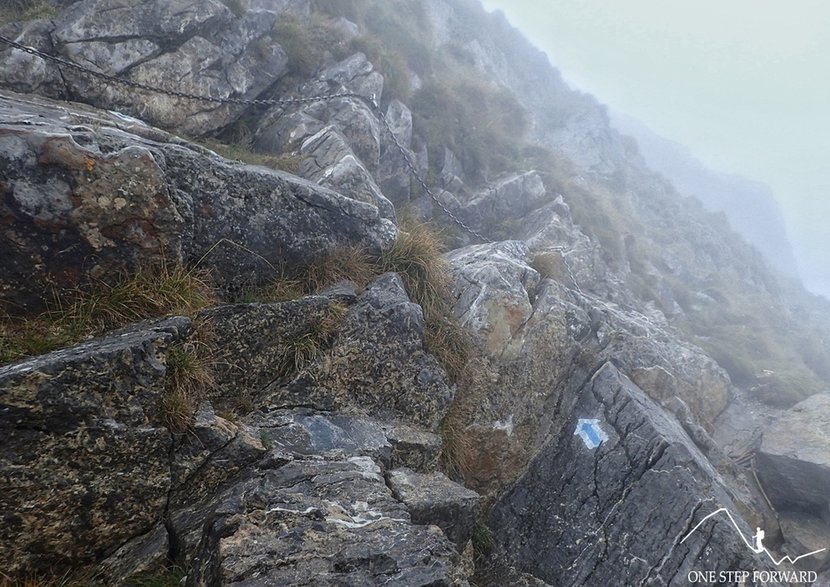 Łańcuchy w drodze na Giewont