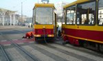 Wykolejenie tramwaju MPK na Piłsudskiego w Łodzi