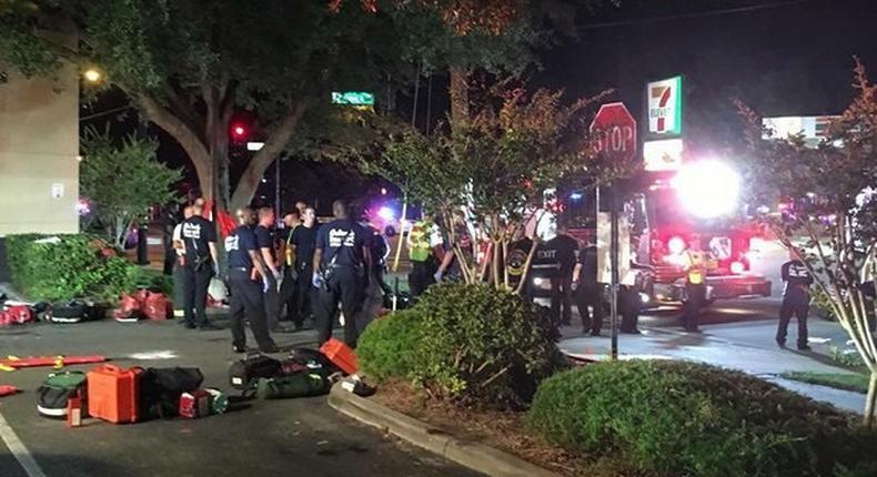 The scene of the shooting at the Pulse nightclub in Orlando.