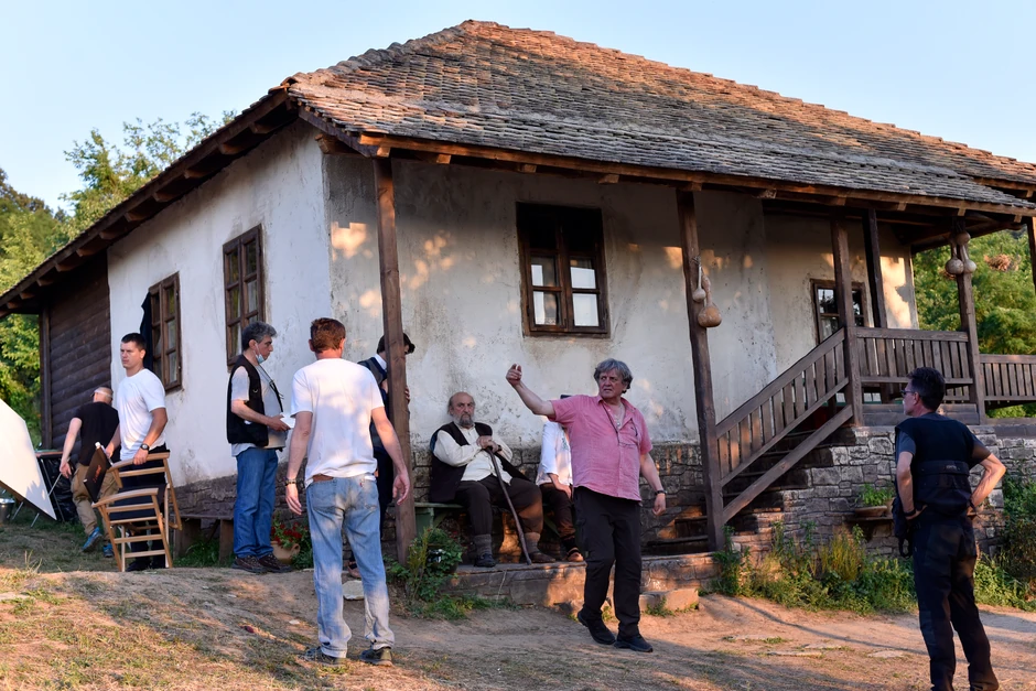 Radoš Bajić na snimanju filma Heroji Halijarda