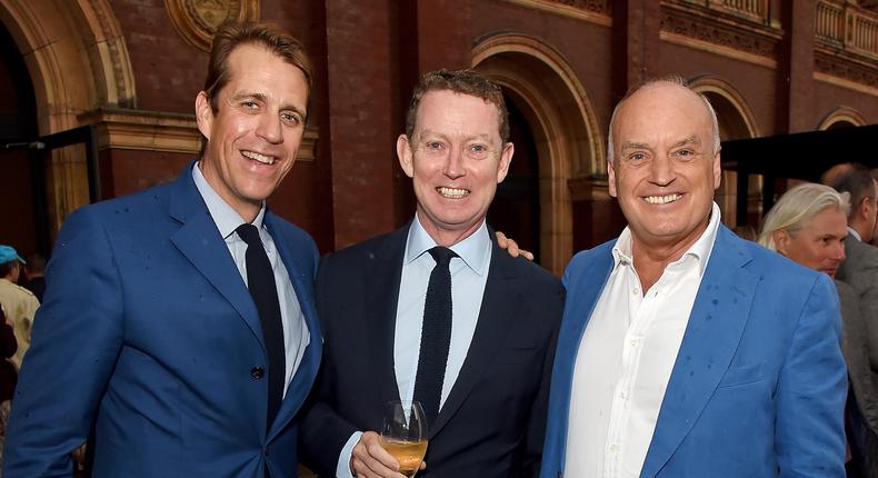 (L-R) Ben Elliot, Greg Barker and Nicholas Coleridge attend The V&A Summer Party in London in 2019.