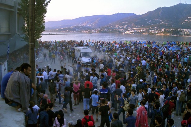 Imigranci na greckiej wyspie Lesbos. 4.09.2015