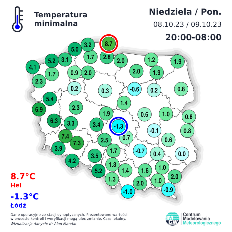 W Łodzi temperatura spadła do -1.3 st. C