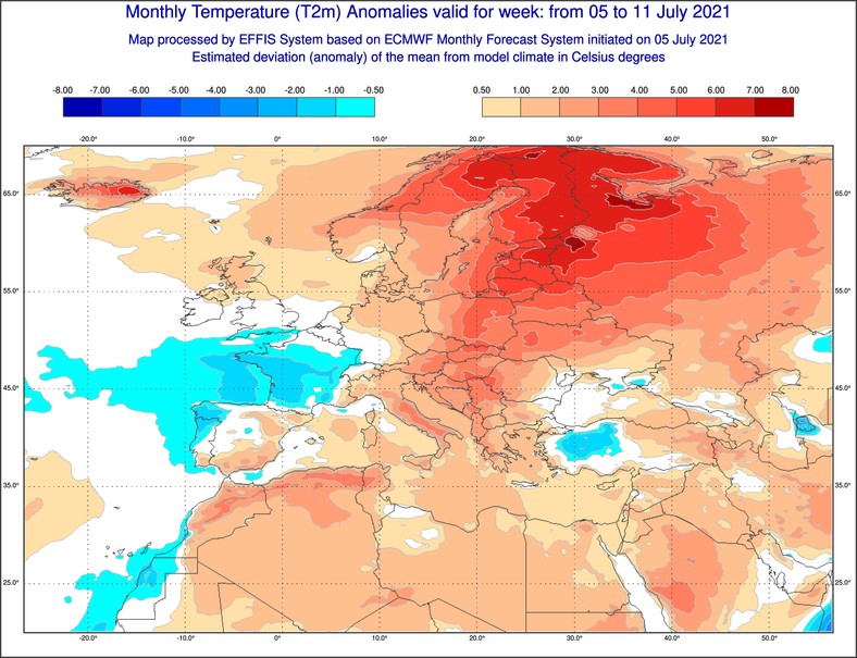 Upały na północy Europy na razie nie odpuszczą