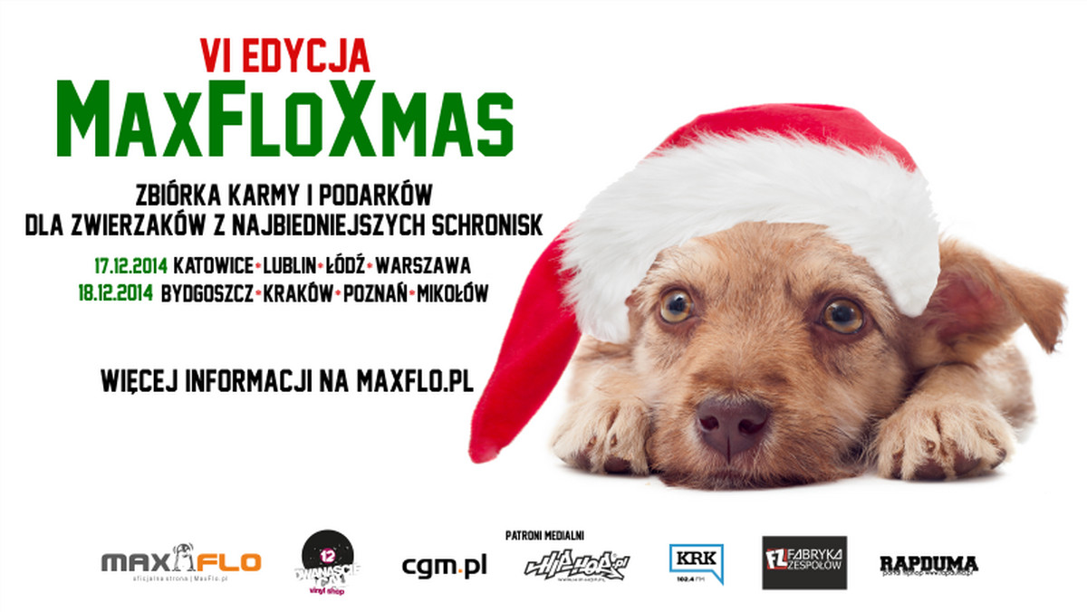 Dzisiaj (17.12) Katowice, Lublin, Łódź i Warszawa. Jutro (18.12) na mapie akcji MaxFloXmas znajdą się: Bydgoszcz, Kraków, Poznań i Mikołów. Już po raz szósty fani, artyści, załoga MaxFlo i osoby niezwiązane z wydawnictwem pomagają przetrwać zimę tym, którzy sami sobie pomóc nie mogą – zwierzakom ze schronisk. Dla darczyńców MaxFlo przygotowało specjalne upominki. Przyłączysz się?