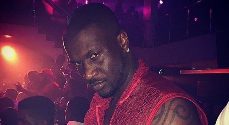 Peter Okoye rocking his mesh top