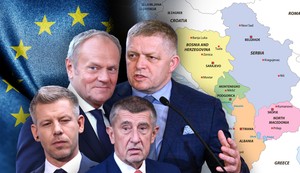 Peter Mađar,  Andrej Babiš, Donaldom Tusk, Robert Fico