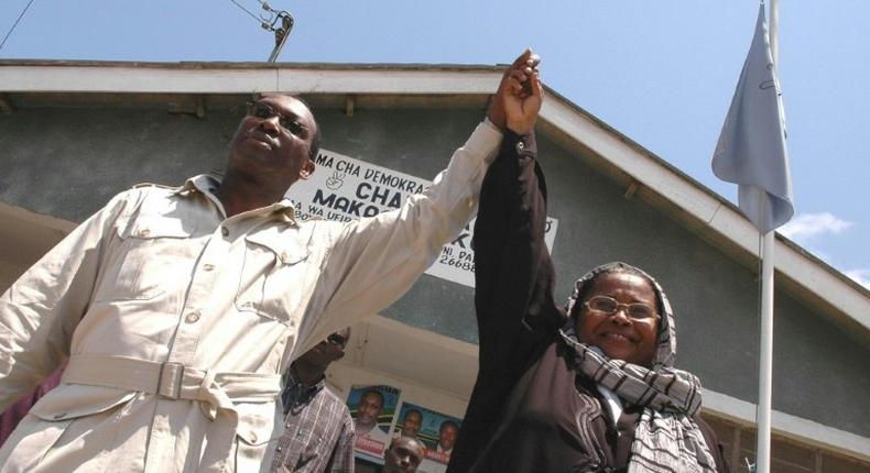 Freeman Chadema (L), pictured in 2005, is among the 65 names of suspected drug traffickers in Tanzania