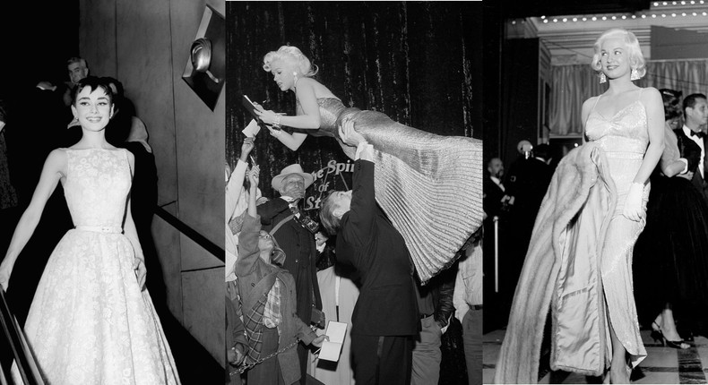 Audrey Hepburn (left), Jayne Mansfield (center), and Mamie Van Doren (right).Left - NBC Universal ,Center - New York Daily News Archive, Right - Earl Leaf