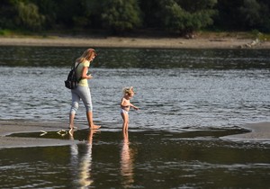 Nizak vodostaj reke Dunav na Štrandu