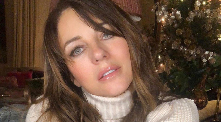 Mély dekoltázst villantott Liz Hurley /Fotó: Northfoto