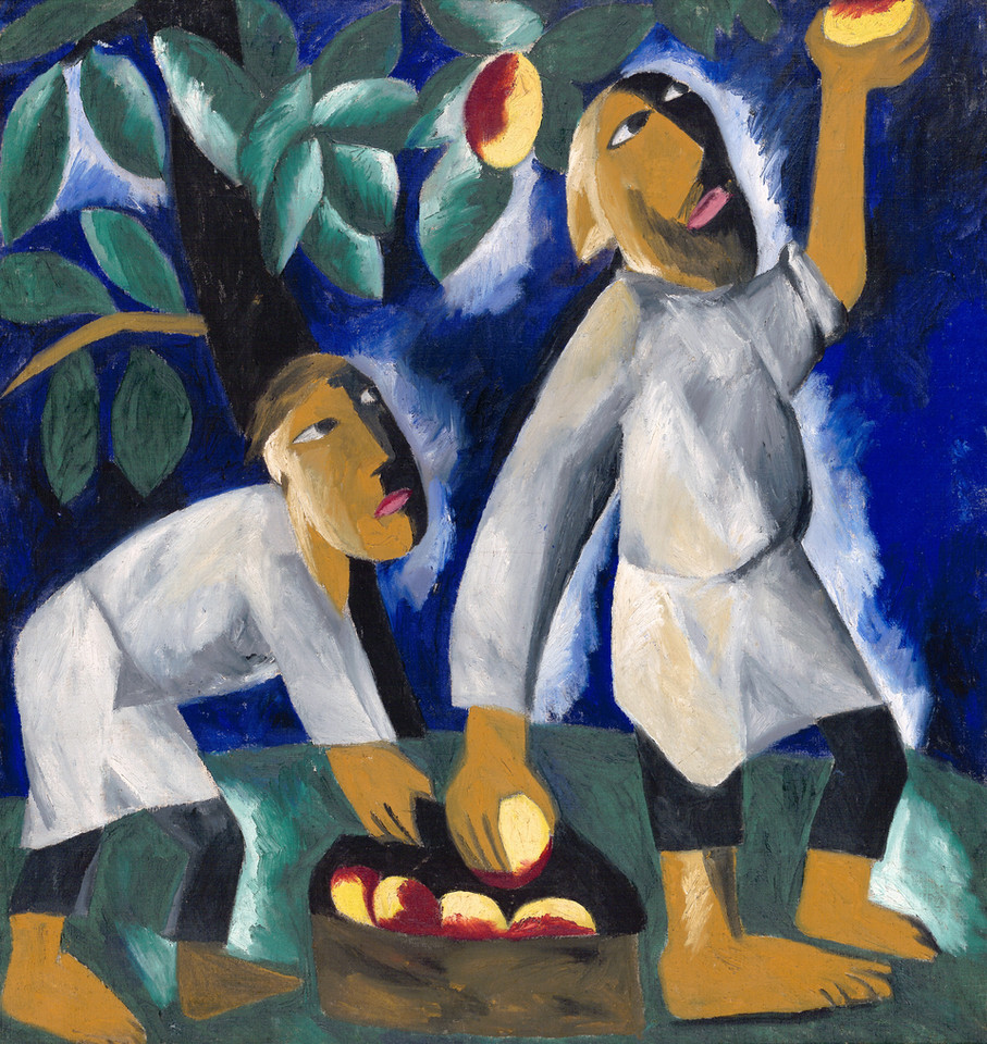 Natalia Gonczarowa, "Peasants Picking Apples" (1911)