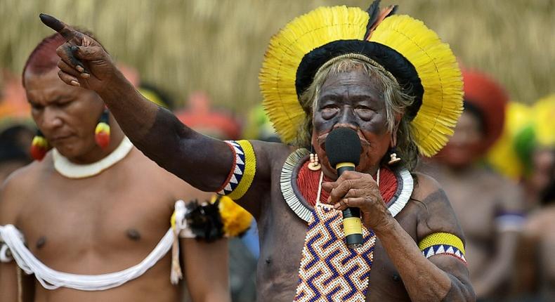 Indigenous leader Raoni Metuktire of the Kayapo tribe (pictured January 2020) Raoni, a chief of the Kayapo people in northern Brazil, was hospitalized for weakness, shortness of breath, poor appetite and diarrhea