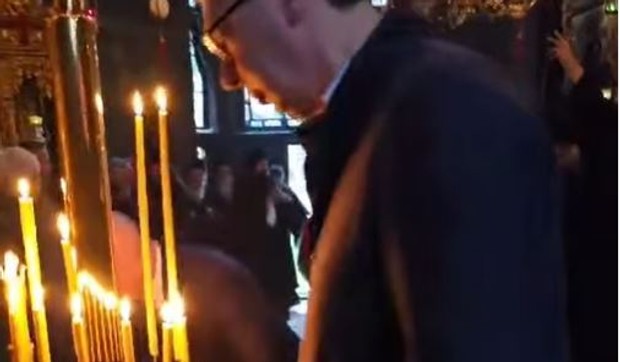 Vučić u manastiru Hilandar tokom božićnog jutra