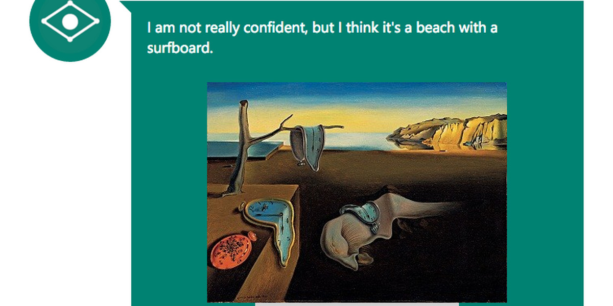 Here's CaptionBot's take on Dalí.