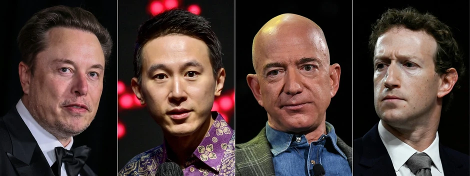 Ilon Mask, Šou Zi Ču, Džef Bezos i Mark Zakerberg