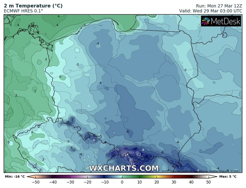 Niemal wszędzie chwyci kilkustopniowy mróz