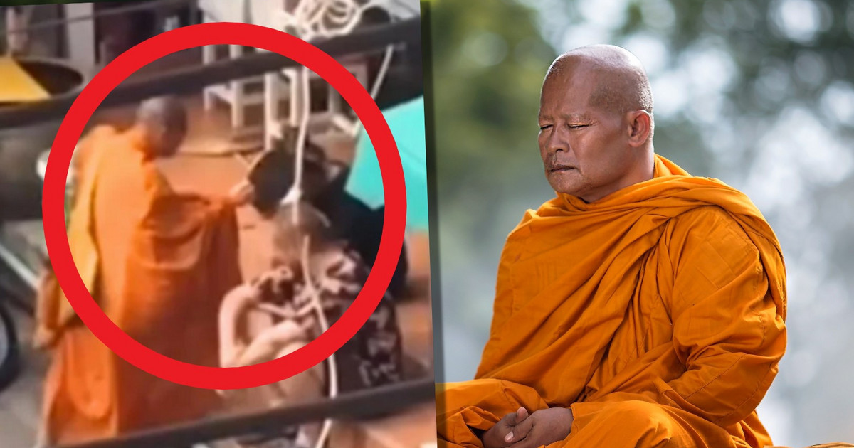 Un monje tailandés domó misteriosamente a un turista ruso borracho [NAGRANIE]