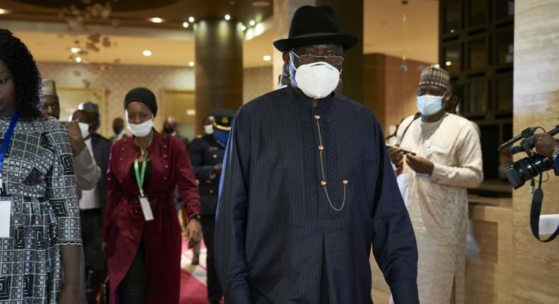 Mediator: Former Nigerian president Goodluck Jonathan, pictured in Bamako during a contact mission on July 23