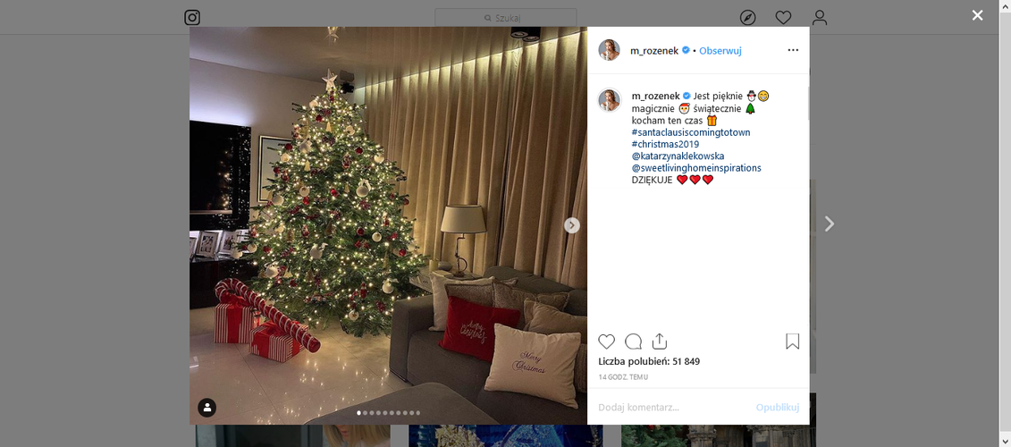 świąteczne dekoracje w domu Małgorzaty Rozenek