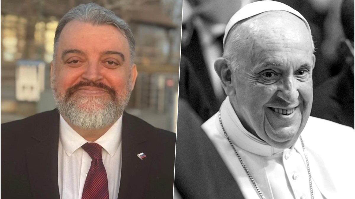 Eduard Chmelár a pápež František. 