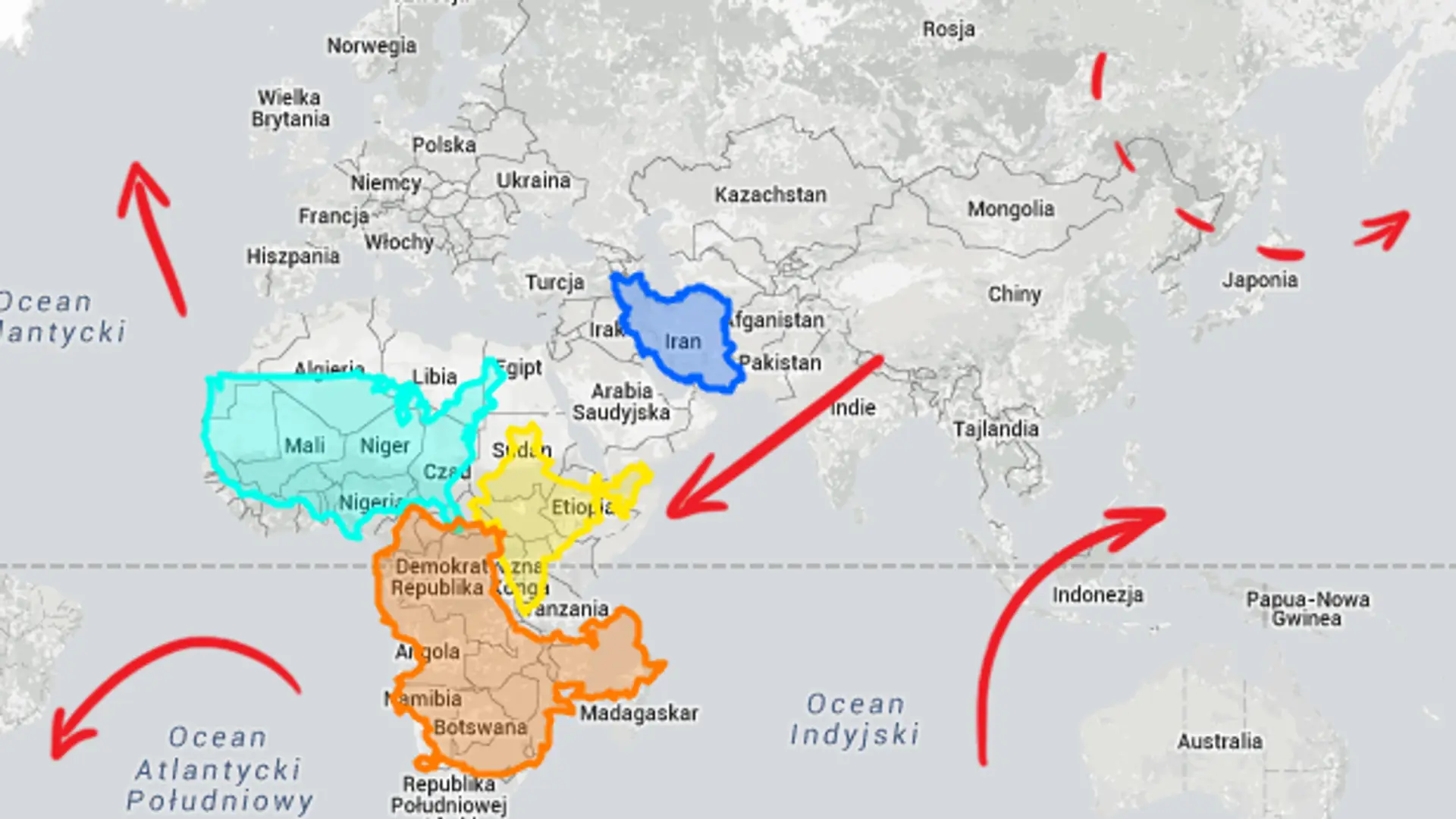 W tym atlasie możesz pozamieniać położeniem wszystkie kraje. Efekt namiesza ci w głowie