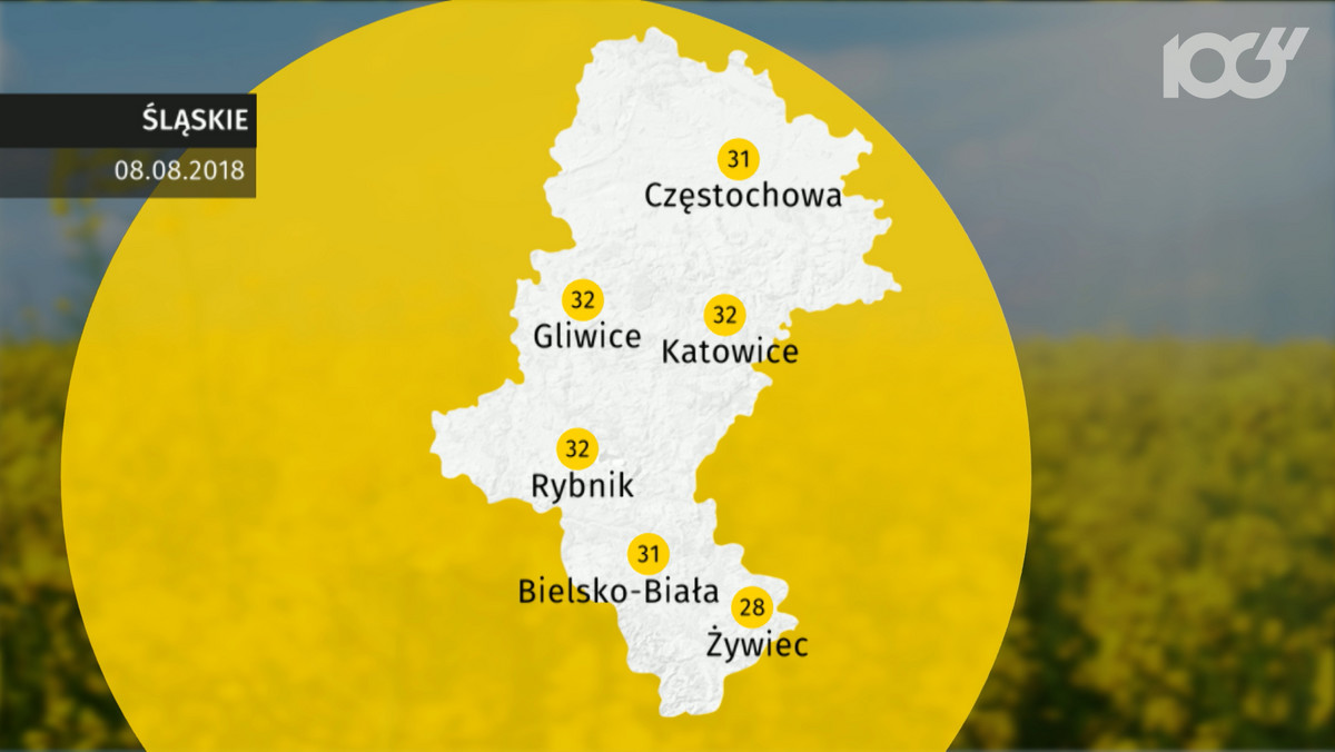 Pogoda Katowice na dziś. Prognoza pogody 2018-08-08