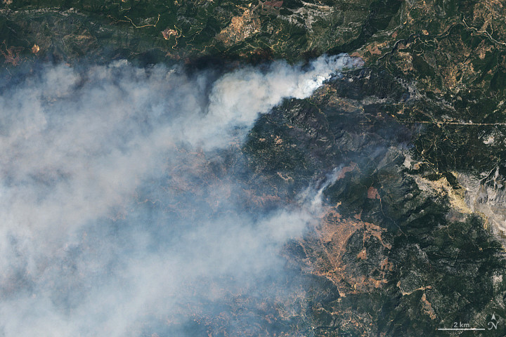Pożary w Turcji na zdjęciach NASA
