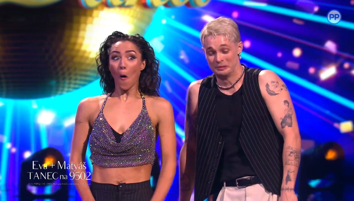 Reakcia Evy Burešovej a Matyáša Adamca na slová Nely Pociskovej v Let’s Dance.