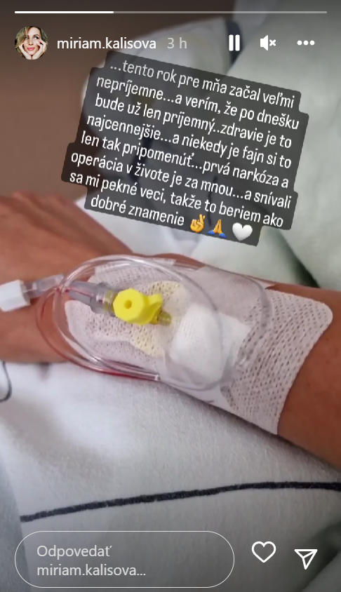 Miriam Kalisová skončila v nemocnici. 