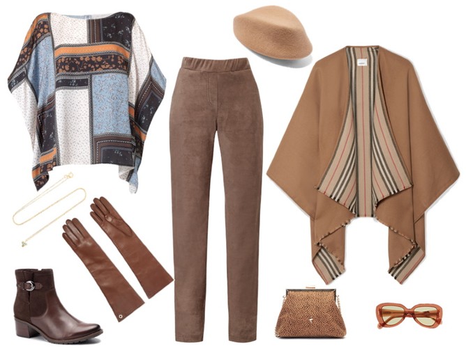 Jesienne STYLIZACJE w brązach: spodnie - Cotton Club/ cottonclub.pl, bluzka - Mefese/ mefese.pl, torebka - Menbur/menbur.pl, buty - Caprice/caprice.pl, pozostałe dodatki - TK MAXX