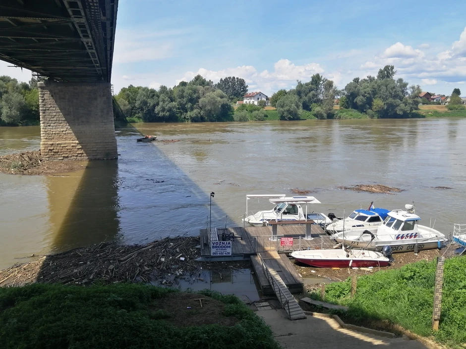 Gomile smeća i granja u Savi kod Gradiške
