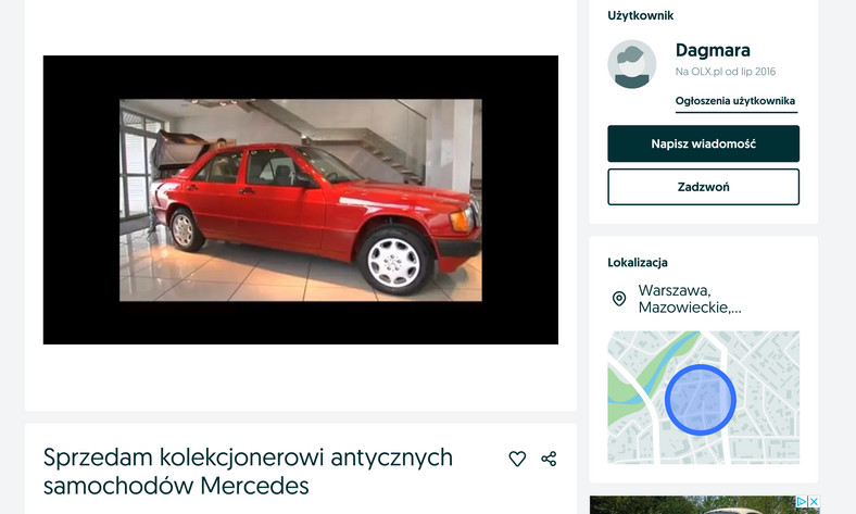 Najsłynniejszy Mercedes 190 w Polsce jest na sprzedaż