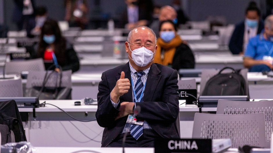 Xie Zhenhua, główny negocjator Chin na szczycie klimatycznym COP26 w Glasgow 