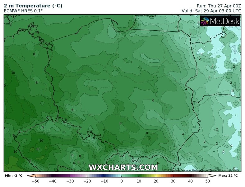 Rano również zaobserwujemy wzrost temperatury