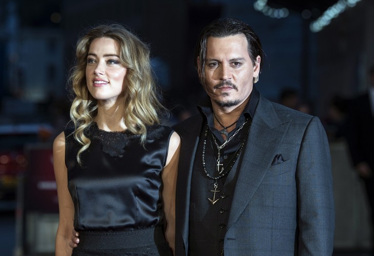 Johnny Depp z żoną Amber Heard