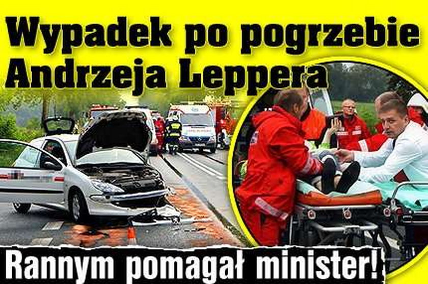 Wypadek po pogrzebie Leppera. Rannym pomagał minister!